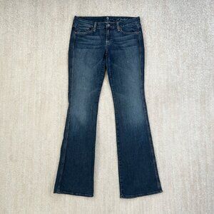 7 For All Mankind 7FAM Rhinestone Bling A Pocket Bootcut Blue Jeans 29